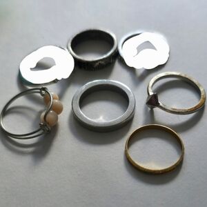 Silver and Gold Ring Set Of 5 Estimated Size 6